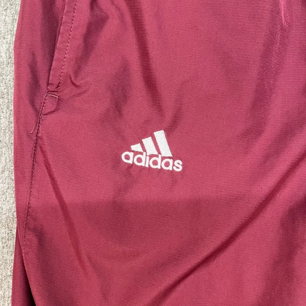 VTG Adidas Mens Burgundy‎ Track Pants Athletic Joggers Casual Style Small Y2K